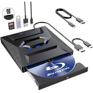 외장 드라이브, 휴대용 블러레이 플레이어 라이터 리더, USB 3.0 typec C 포트 & SD 카드가 포함된 CD 버너, DVD 및 CD-ROM +/-RW, PC 노트북 데스크탑 Windows Mac Linux 컴퓨터용 외장 드라이브