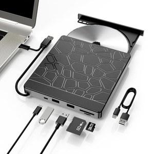 외장 드라이브, 5-in-1 USB 3.0 및 Type-C BD 리더, 듀얼 USB-A 포트가 있는 DVD/CD 버너, SD/TF 슬롯 - 노트북 PC용 휴대용 플레이어, Windows/Linux/Mac OS 호환(5-in-1)