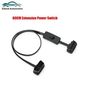 60CM obd 2 남성-여성 직각 진단 연장 케이블 60cm 전원 스위치 도구