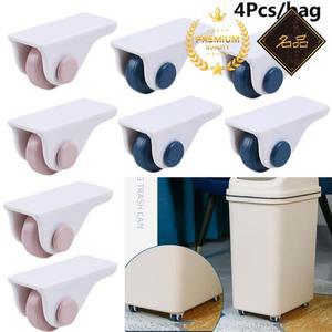 4PCS 유용한 자체 접착 긁힘 없음 범용 쓰레기통 바퀴 가구 풀리 슬라이딩 롤러 보관함 캐스터