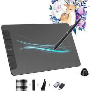 VEIKK VK1060PRO V2 드로잉 태블릿, 단축키 8개 포함 10 x 6 인치 그래픽 펜 8192 레벨 배터리 프리 지원 기울기 기능, 디지털 아트 작업, 디자인