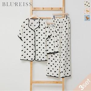 [블루레이스] 오픈카라 써머 쿨링 파자마 3종세트_B5M1AC9101