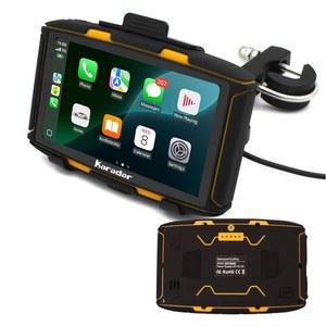 MT5008 5인치 방수 오토바이 터치 스크린 GPS - 카플레이 및 안드로이드 오토, 블루투스 인터콤, 실시간 내비게이션, 충격 방지 금속 마운트, 음성 제어