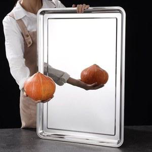 업소용 스텐 쟁반 특대 보관용기 40x30x10cm 직사각 평면 60x40x2cm 밧드