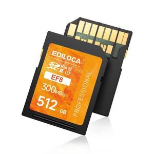 [미국배송] 프로페셔널 카메라 4K/6K 비디오용 512GB UHS-II SD 카드 V60 메모리 - 300MB/s 읽기 200MB/s 쓰기 충격 방지 및 방수 고속 스토리지 캐논(EF8)과 호환되는 U3 클래스 10