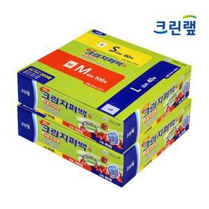 크린랩 믹스 지퍼백 3종 (소+중+대) 200매 2개 투명 소형 대형 두꺼운 비닐팩 TOP_2143192s2