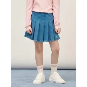 [BEANPOLE KIDS] [RBP_DENIM] 플리츠 데님 치마 바지  네이비 (BI5827G02R)