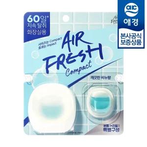 [애경] 에어후레쉬 컴팩트 화장실용 방향제 비누향 본품 6ml + 리필 6ml
