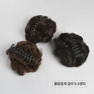 웨이브 테일 집게핀 두상 여자 집게가발 긴 풍성 물결 신부 햅번머리 볼륨업
