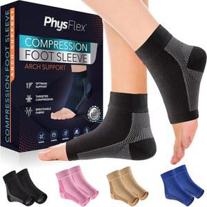 발바닥 근막염 아킬레스건염 위한 PhysFlex 압박 양말 1쌍 발뒤꿈치 자극 부종 피로를 발목 슬리브 일상적인 사용을 아치 지지대