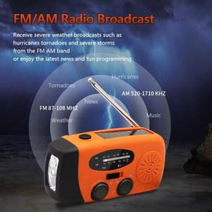 실외 캠핑 비상 라디오 태양열 핸드 크랭크 디나모 FM/AM/NOAA 2000Mah 전화 충전기 보조베터리 손전등 SOS