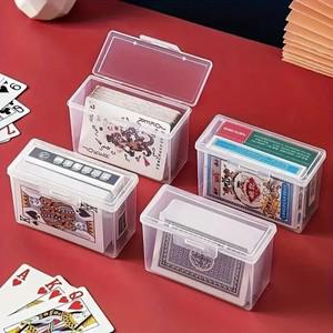 1/3pcs 카드 놀이 상자 투명 데크 케이스 두 개의 포커 이미지 배치 없음) 크리스마스 할로윈 추수 감사절