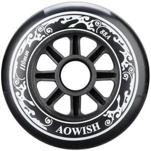 AOWISH 110mm 스피드 인라인 스케이트 휠 110mm 롤러 블레이드 휠 88A 야외 스피드 스케이팅 신발 교체 휠, 블랙, 3종 세트
