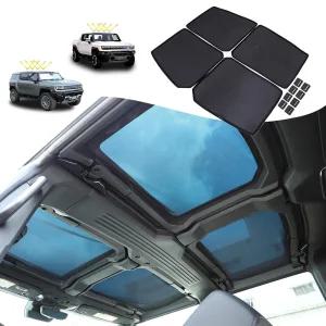 SUETLCOITY Hummer EV 루프 햇빛 가리개 처지지 않음 4개 유리 바이저 썬루프 보호 단열 상단 창문 커버 UV