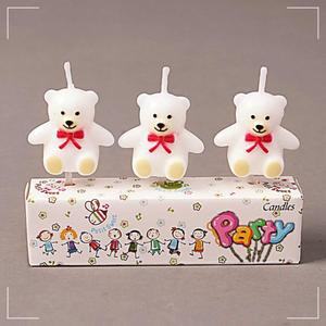하얀곰 생일초 3개입 케이크 캐릭터초 케이크초 케익초 생일 케이크장식초 기념일초 이벤트초 GWF6AC376