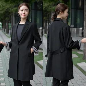 [모슬린]엄마옷 심플 카라 롱 스판 자켓 JK515628 마담중년여성빅사이즈50대60대70대할머니옷여자