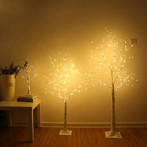 크리스마스 자작나무 트리 LED 수면등 북유럽 무선 인조 자작 1 5m레드조명 160cm