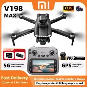 드론액세서리 샤오미 V198MAX GPS 리턴 드론 5G 8K HD 듀얼 카메라 화면 레이저 장애물 회피 기능 탑재 RC