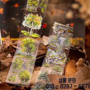 저널 GO 숲 나무 pet 테이프 DIY 스크랩북 장식 사진 앨범 콜라주 정크 재료 플래너 마스킹 6x200cm