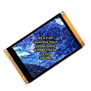 IPS 4.0 인치 SPI 용량 성 터치 옐로우 보드 모듈 ILI9488 FT6236 Esp32 14 핀 전자 320x480