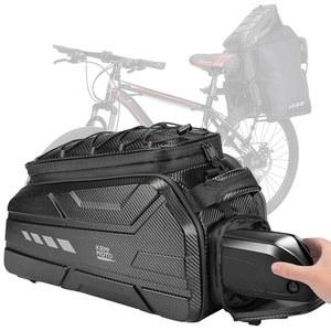 KEMIMOTO 후면 랙용 자전거 가방, 40L 용량 하드 쉘 랙 백, 방수 커버와 어깨끈 포함 Ebike 트렁크 패니어, 통근자 여행 야외용