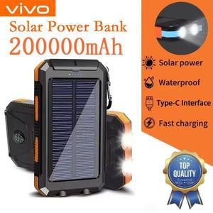 VIVO 200000mAh 방수 야외 태양집열판집열판 보조배터리 듀얼 USB 여행용 휴대용 휴대폰 충전기 캠핑용