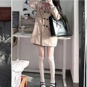 대여 베이지 3버튼 더블 포켓 세라복 프레피룩 교복 코스프레 세일러복 복대여 의상