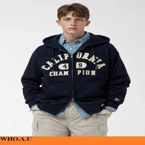 [후아유]W.A.U Signature Patch Hood Zip-up(NAVY)-WHMZF4911U