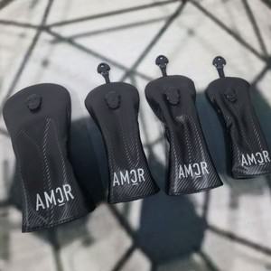 AMAZINGCRE 2025  4피스 골프 클럽 커버 보호 캡 세련된 문자 장식이 있는 클럽 커버