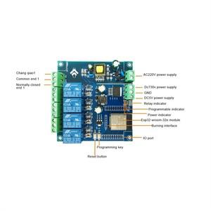 2X AC 220V/DC 5 30V 전원 공급 장치 ESP32 WIFI Bluetooth BLE 4 방향 릴레이 모듈 ESP32 WROOM 개발 보드