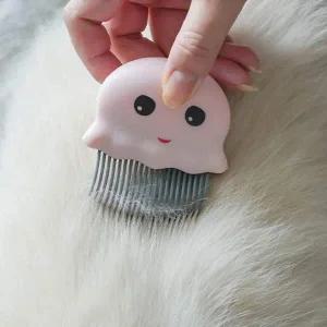 강아지빗 고양이빗 털정리 미용브러쉬 조개빗 블루 애견빗