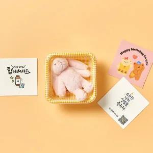 /알럽하우스 보들보들 귀여운 샤샤토끼9cm 키링+카드+체크박스