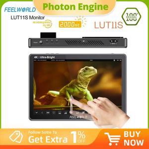 FEELWORLD LUT11S 10.1인치 2000nit 초고휘도 IPS 터치스크린 3G-SDI HDMI DSLR 카메라 필드  (F970 외장