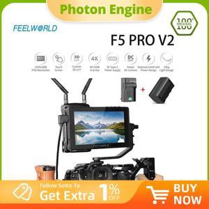 FEELWORLD F5 Pro V2 5.5 인치 스크린 DSLR 카메라 필드  3D LUT 4K HDMI 무선 전송 LED 라이트
