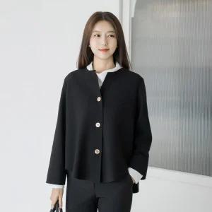 엄마옷  클래씨마담 스판노카라언발 간절기자켓 데일리룩 자켓-RJK2509027-