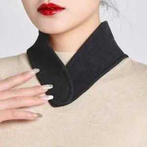 [콩심팥심]버튼넥워머이너단추실내페이크카라블랙