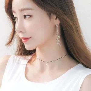 [콩심팥심]목걸이 물방울 크리스탈발찌 크리스탈팔찌 초커 크리