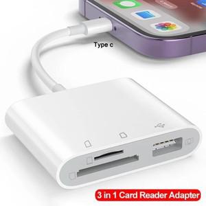멀티 포트 허브 컨버터 USB C타입 카드 리더 TF SD 마이크로 OTG 어댑터 아이폰 호환 15 시리즈 노트북 화