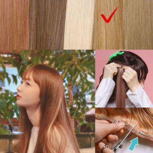 붙임머리 헤어피스 브릿지 스트레이트 골드블론드