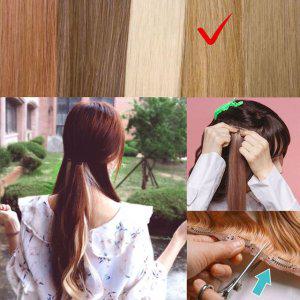 헤어피스 붙임머리 브릿지 웨이브 골드블론드