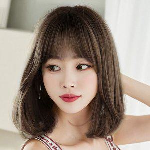 언니네가발 C컬 중단발 통가발(매트브라운) 여