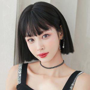 언니네가발 여성 시크 칼단발 통가발(내추럴블랙