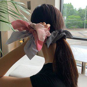 우레탄 실크 단가라리본곱창머리끈 벨벳 블랙 니