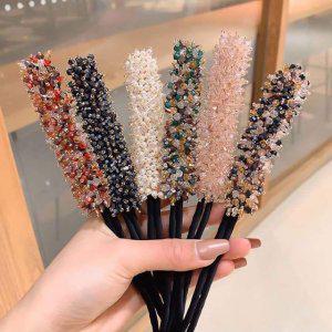 실크 와이어 벨벳 코튼 머리끈 당고 쉬폰 올림