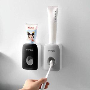 욕실 무타공 부착형 원터치 자동 치약 디스펜서 치약짜개 욕실용품