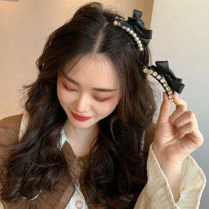 헤어집게 포인트 헤어핀 악세 큐빅 여성 포니테