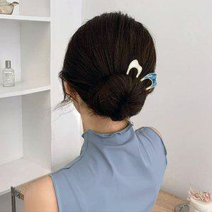 집게핀 골드 여성 혼주 머리핀 로우번 하객룩