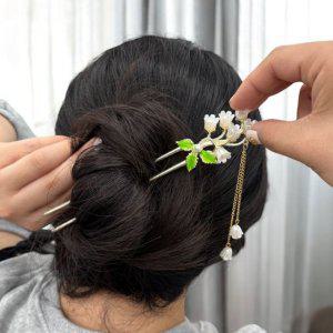 진주꽃 U자핀 한복비녀