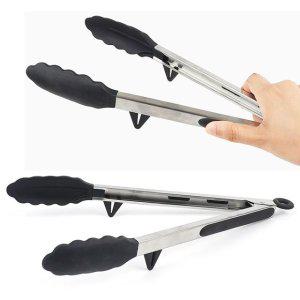 실리콘 주방 집게 블랙 위생적 미끄럼방지 요리 조리