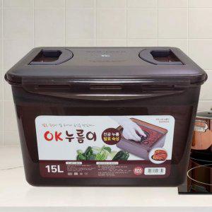 한진 okay 밀폐김치통15리터누름이포함-직사각 조아통15L 누름이 김장통 밀폐통
